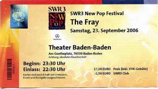 The Fray Ticket