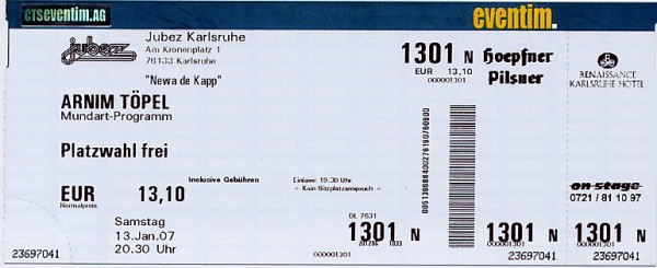 Ticket Arnim Toepel