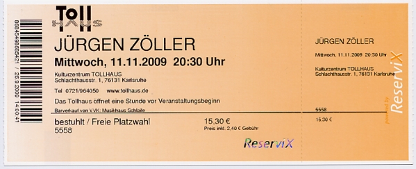 Ticket Jürgen Zöller