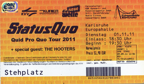 Ticket Status Quo & The Hooters