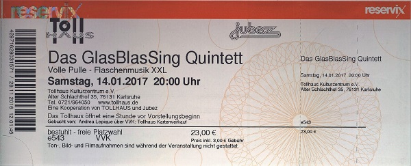 GlasBlasSing Quintett Ticket