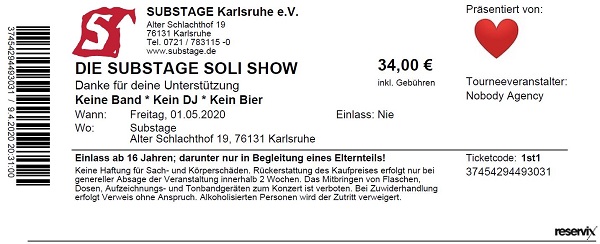 Ticket Substage Soli Show 1. Mai 2020