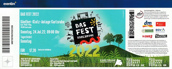 Ticket Das
                      Fest 24.07.2022