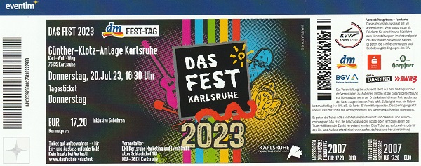 Ticket Das Fest 20.07.2023