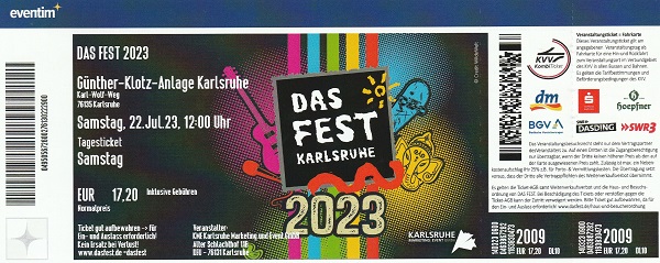 Ticket Das Fest 22.07.2023